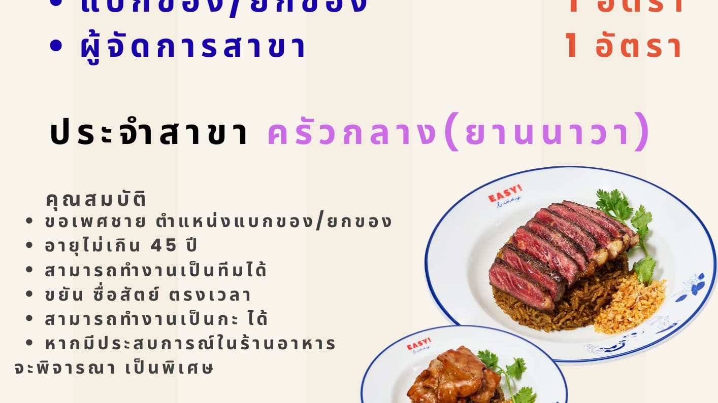 ผู้ช่วยผู้จัดการ/Supervisor