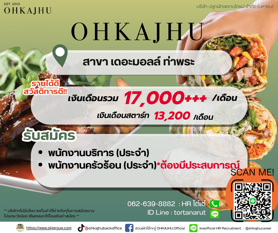 พนักงานครัว ร้านโอ้กะจุ๋ สาขาเดอะมอลล์ท่าพระ workplace