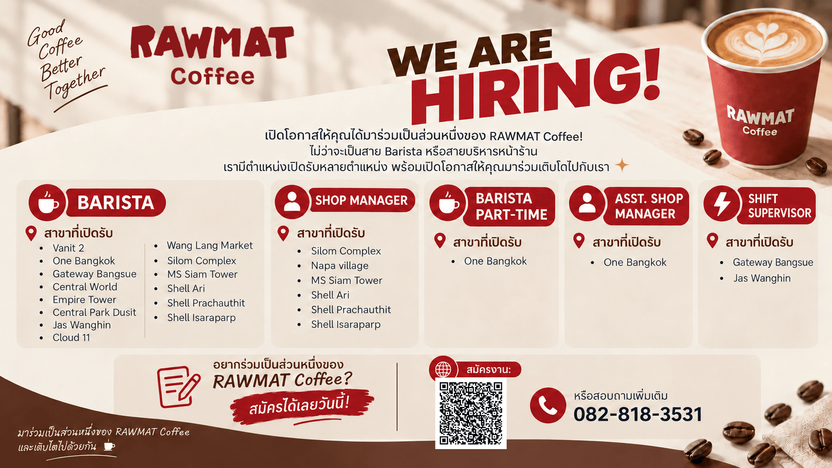บาริสต้า Barista / MS Siam Tower RAMA3 workplace